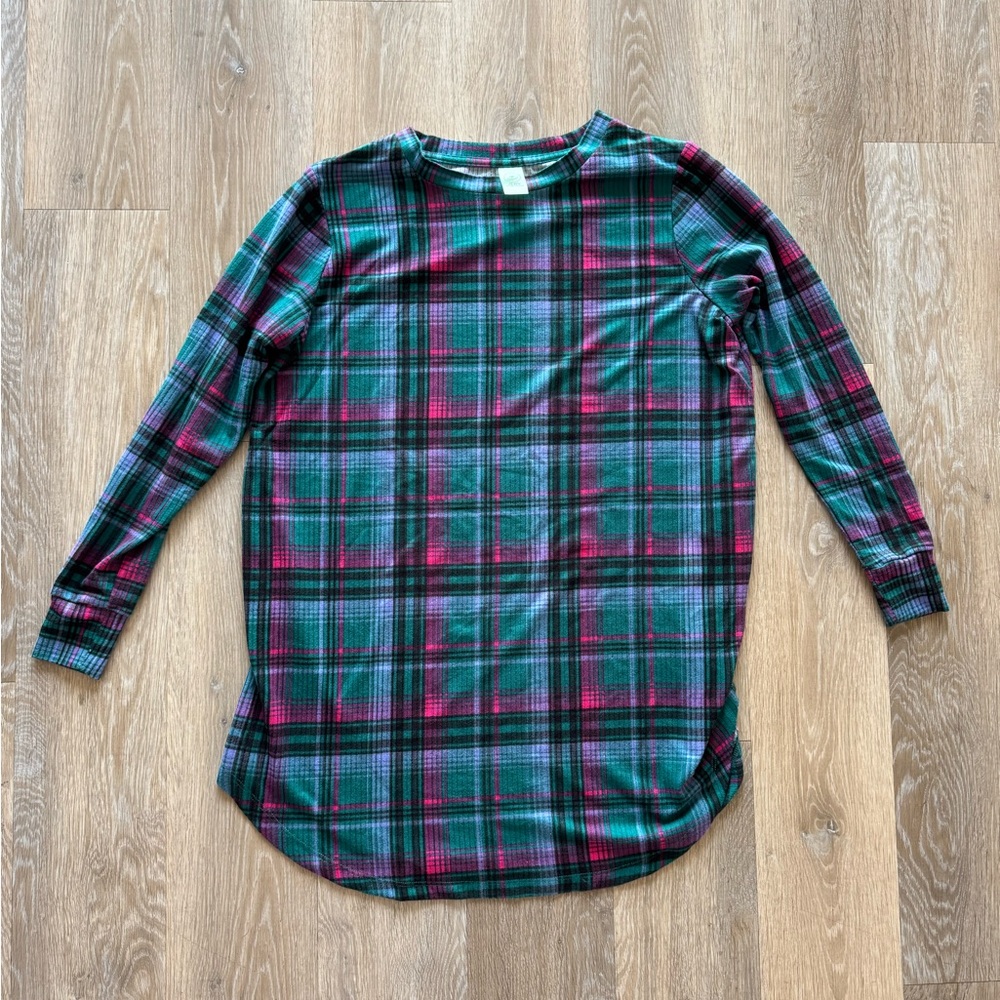 Honeydew Intimates Plaid Nightdress in Green and Purple